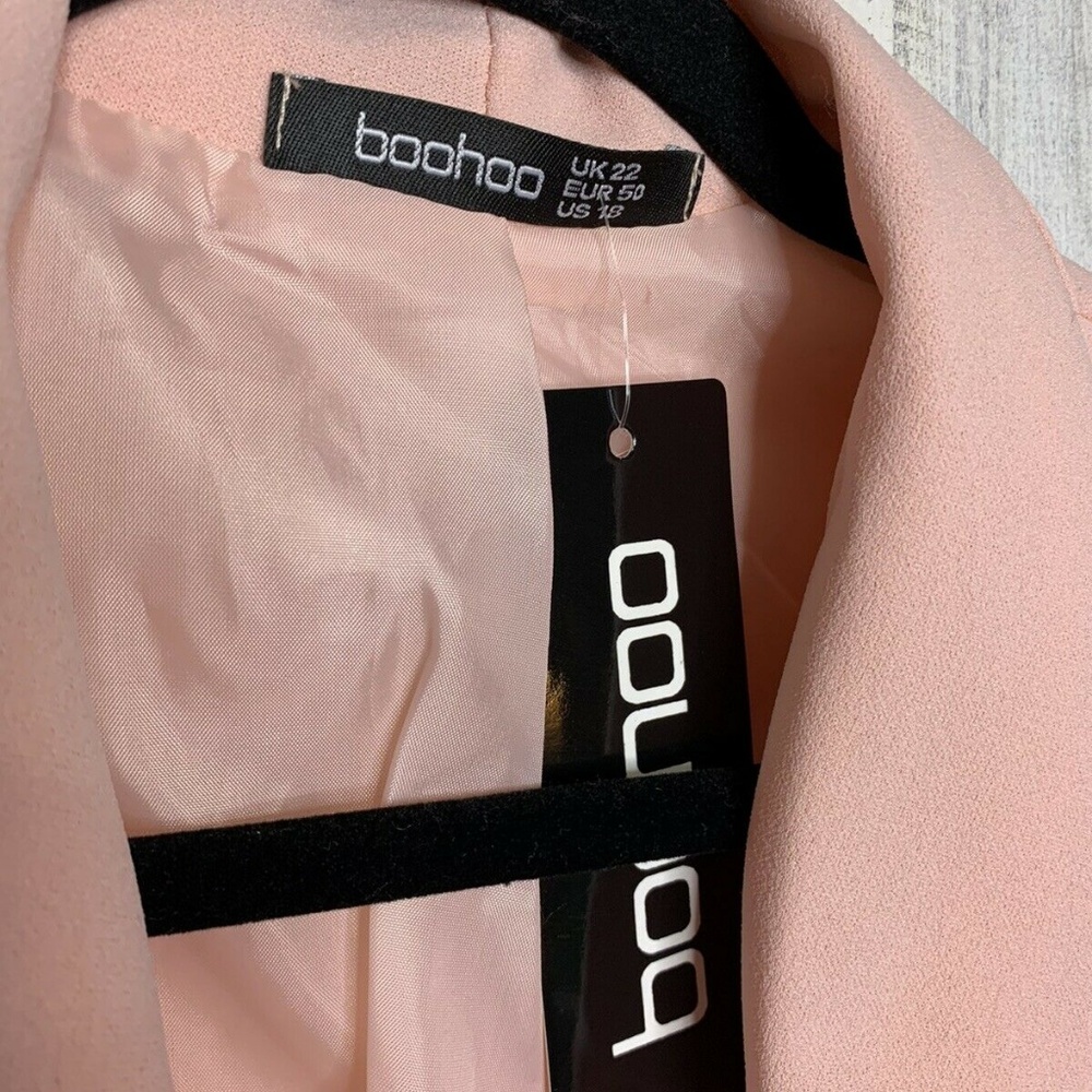 Sexy NWT Boohoo belted pink blazer mini dress, US sz 18 - Picture 5 of 9